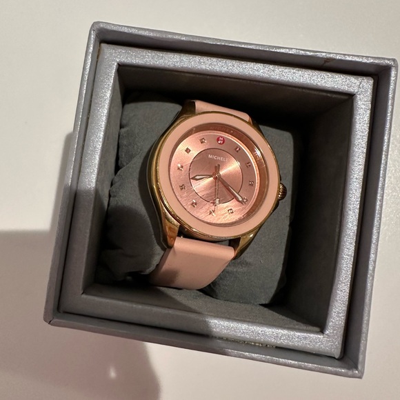 Pink rose gold michele watch main image 6